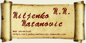 Miljenko Matanović vizit kartica